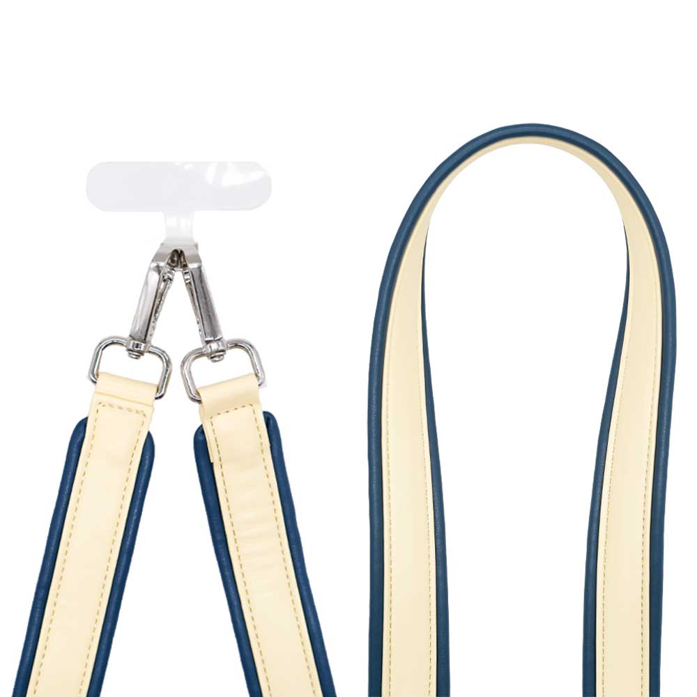 Cuerda piel Bicolor - Butter Navy
