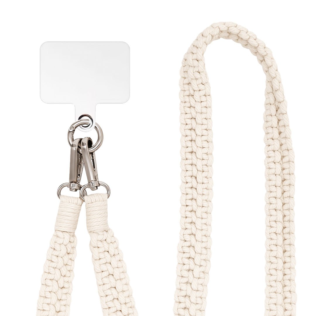 Cuerda Universal crochet de color beige de 120cm.Incluye adaptador universal.

