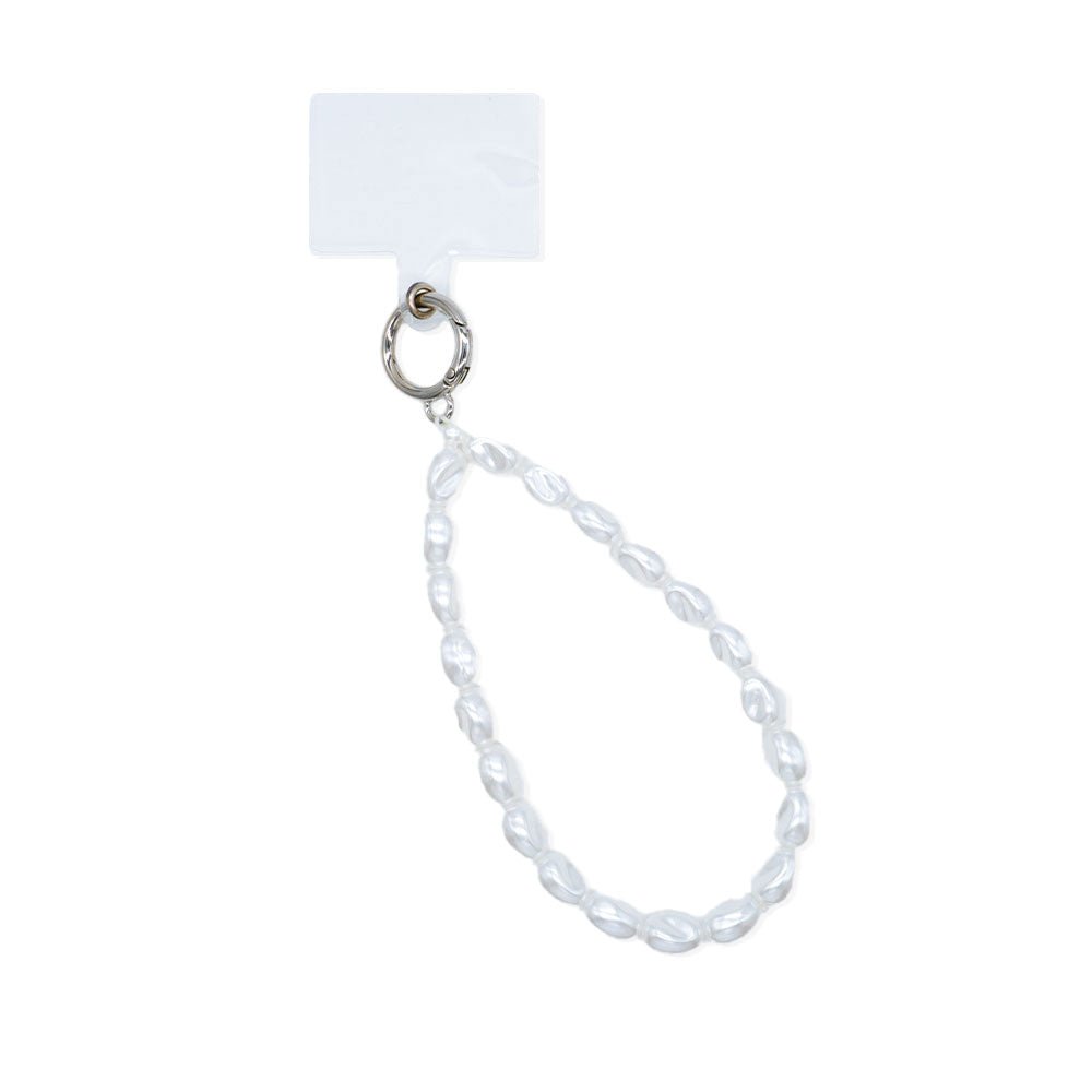 Universal beaded cord adaptable to any model and mobile phone case. Includes universal transparent plastic adapter.
