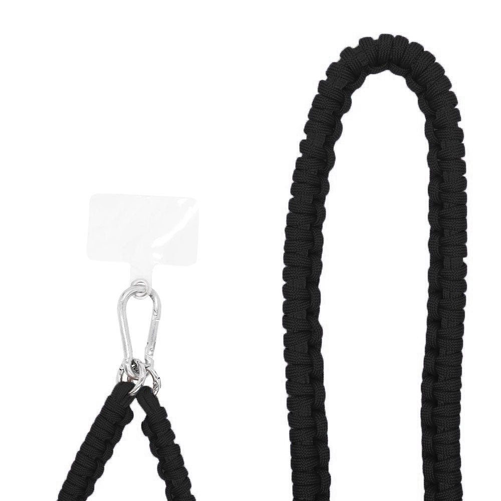 Cuerda Universal de color negro de 120 cm, resistente al agua y adaptable a cualquier modelo de móvil.
-Adaptador universal: argolla y adaptador de plástico incluídos, compatible con la mayoría de fundas de móvil.


















































