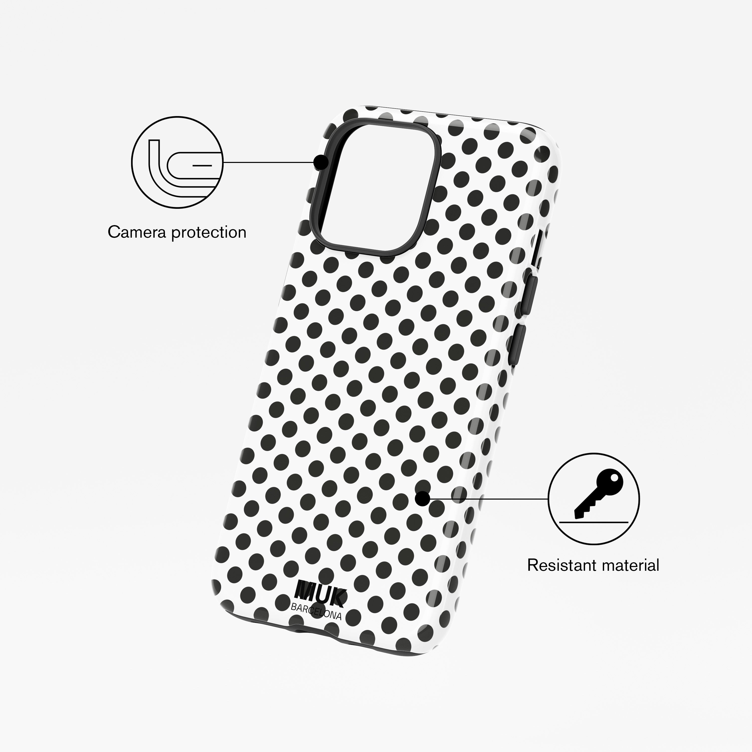 Tough Magsafe Phone Case - Polka Dots White