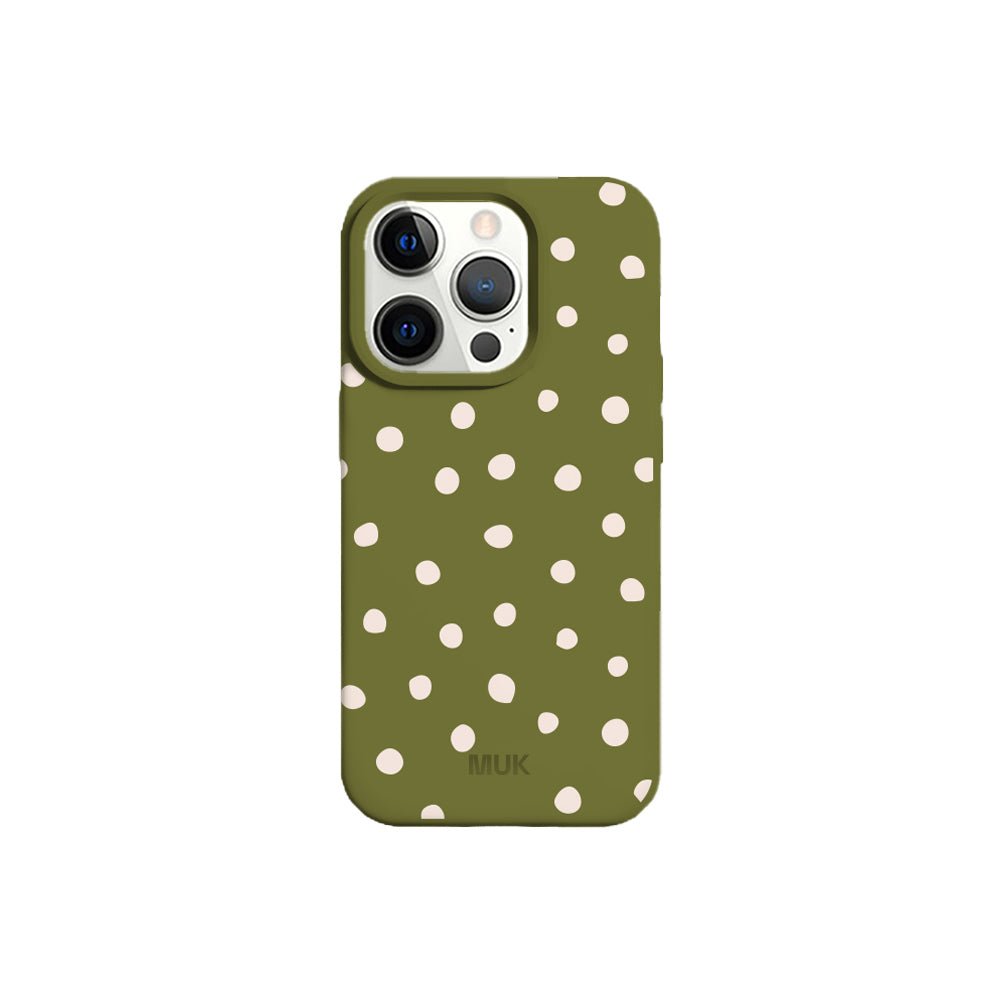 Green TPU phone case with Dots design
