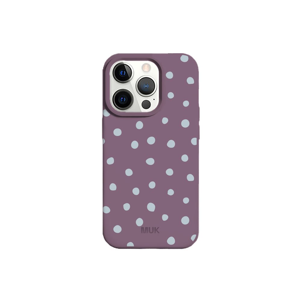 Funda de móvil TPU berenjena con diseño dots
