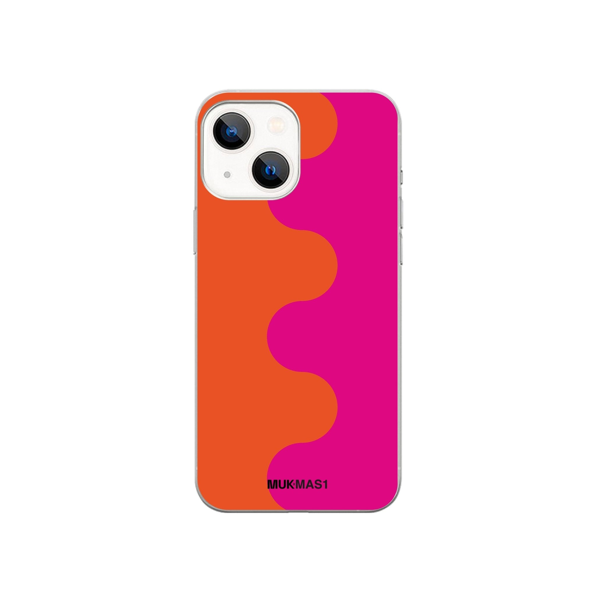 Funda de móvil Transparente con diseño Duo rosa y naranja de la colección MUK x Mas1
