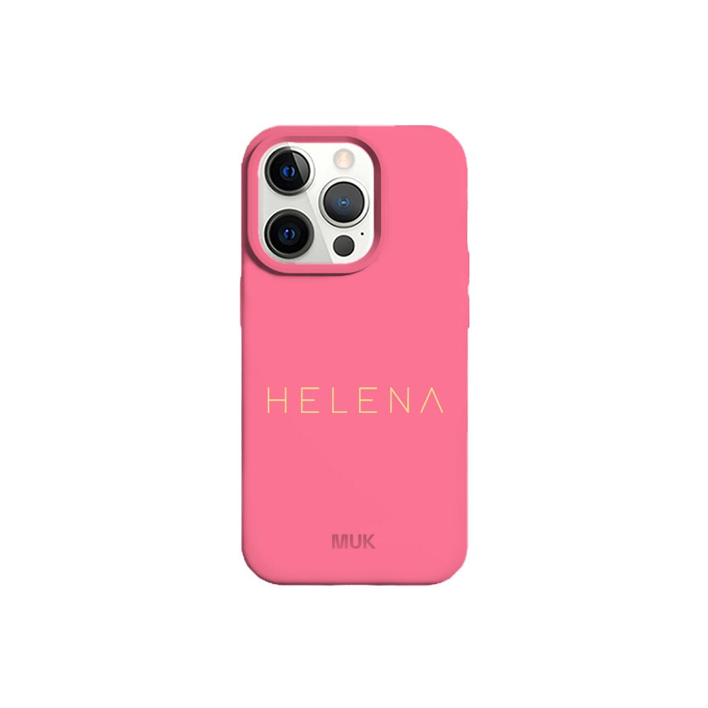 Pink TPU mobile phone case with personalized name design
