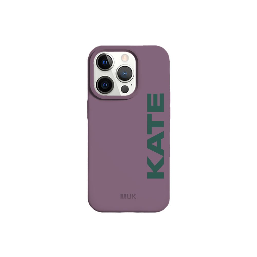 Eggplant TPU mobile phone case with personalized name design
