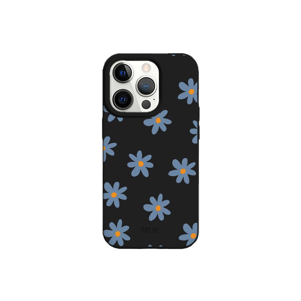 Black TPU mobile phone case with flower design
