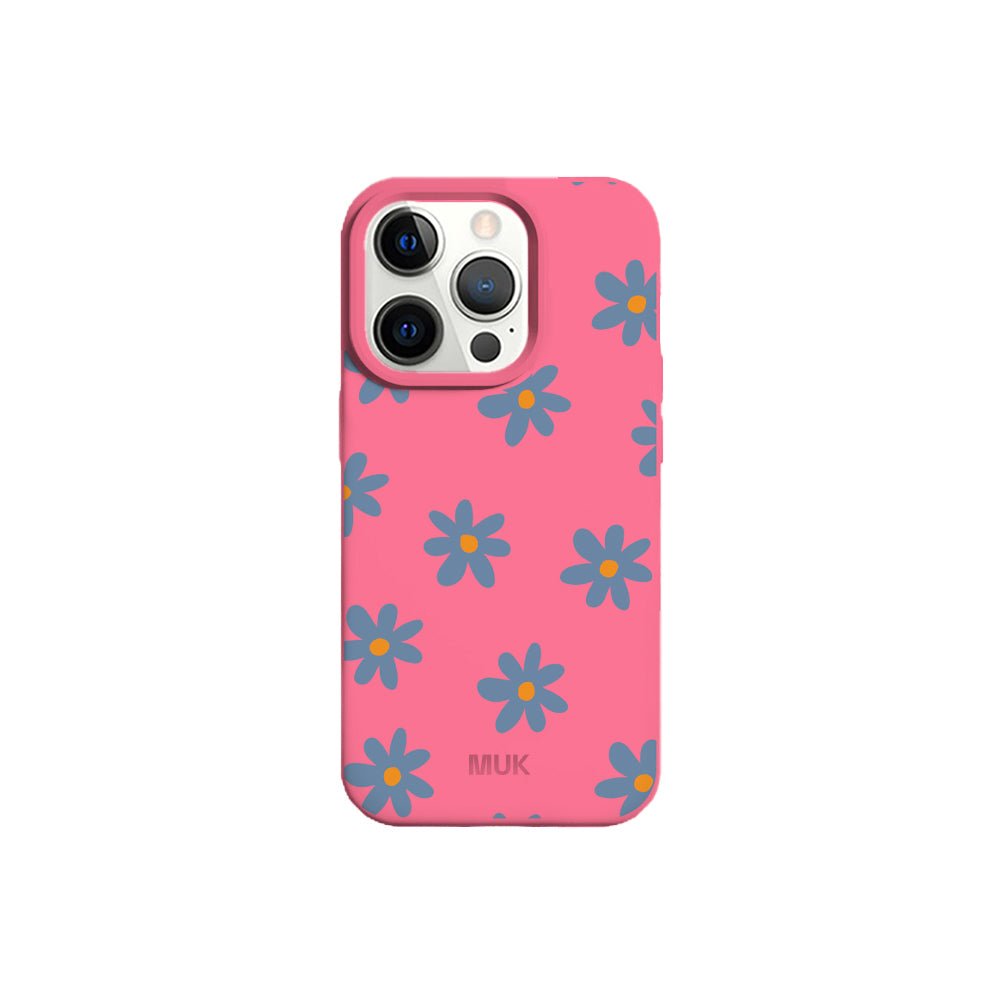 Pink TPU mobile phone case with flower design
