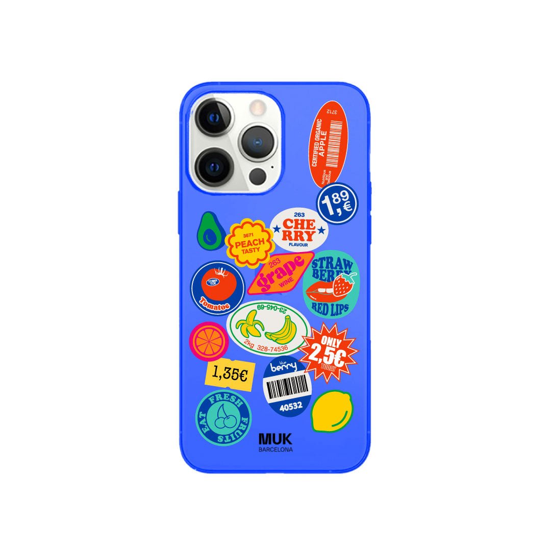 Funda de móvil color blue fluor con diseño Fruit
