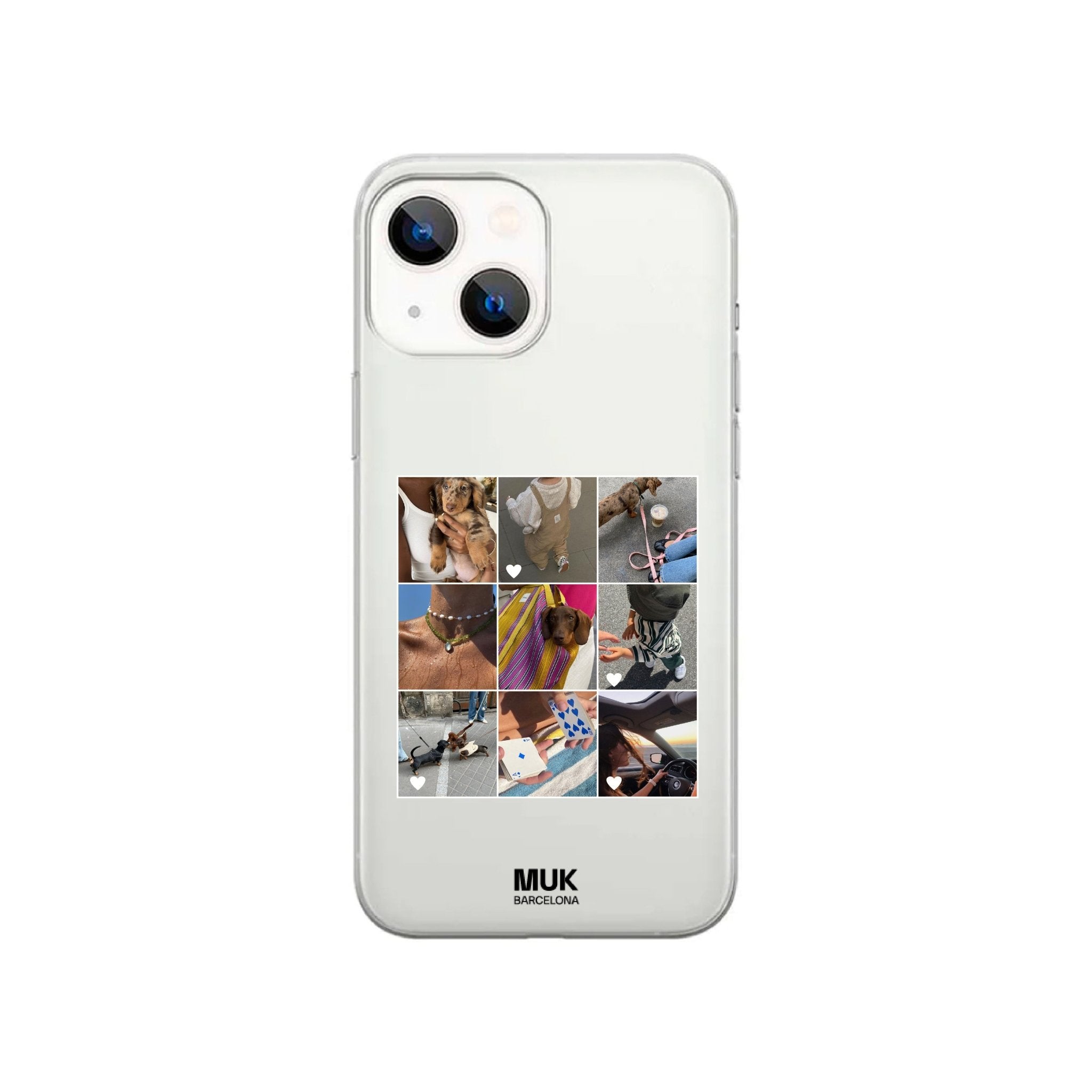  Personalized transparent  Phone Case Collage Grid 9 photos. Remix your favorite moments.
