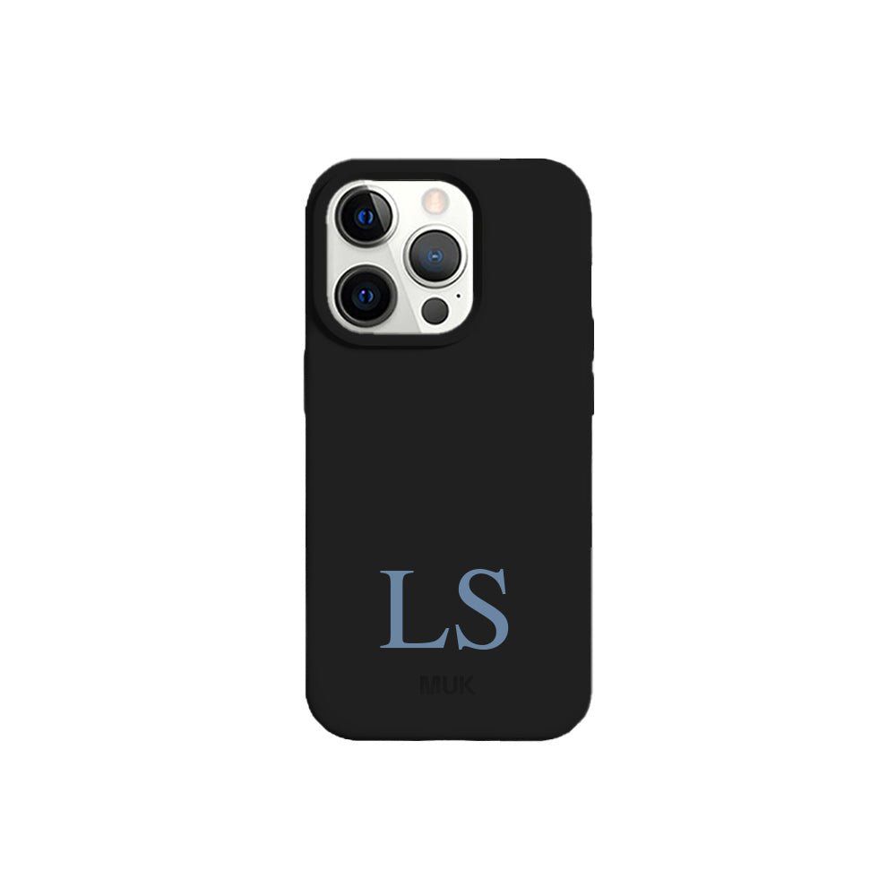 Black TPU mobile phone case with personalized name design
