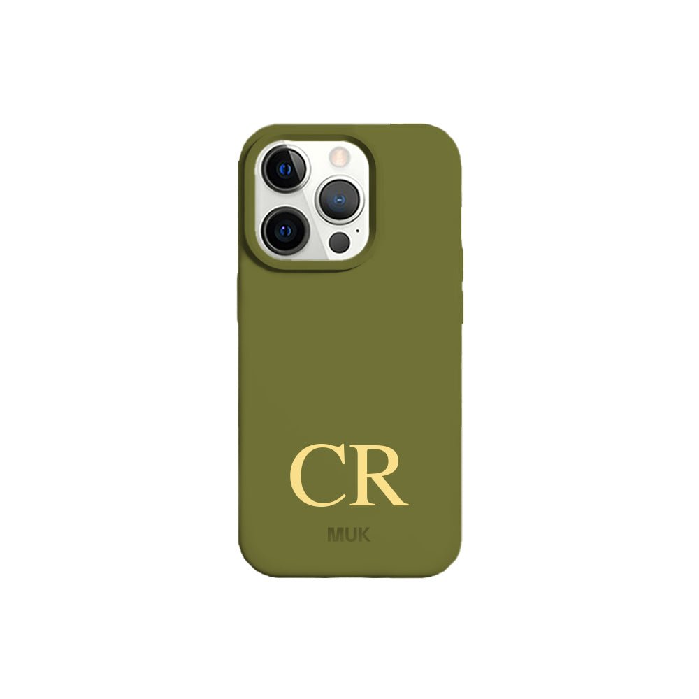 Green TPU mobile phone case with personalized name design
