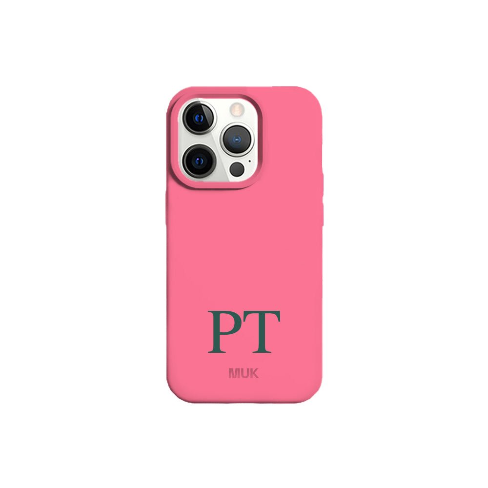 Pink TPU mobile phone case with personalized name design
