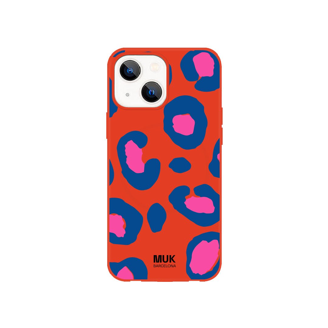 Funda de móvil compatible con MagSafe con estampado de leopardo sobre base de color teja. Fundas de móvil con carga inalámbrica (a partir del iPhone12).
