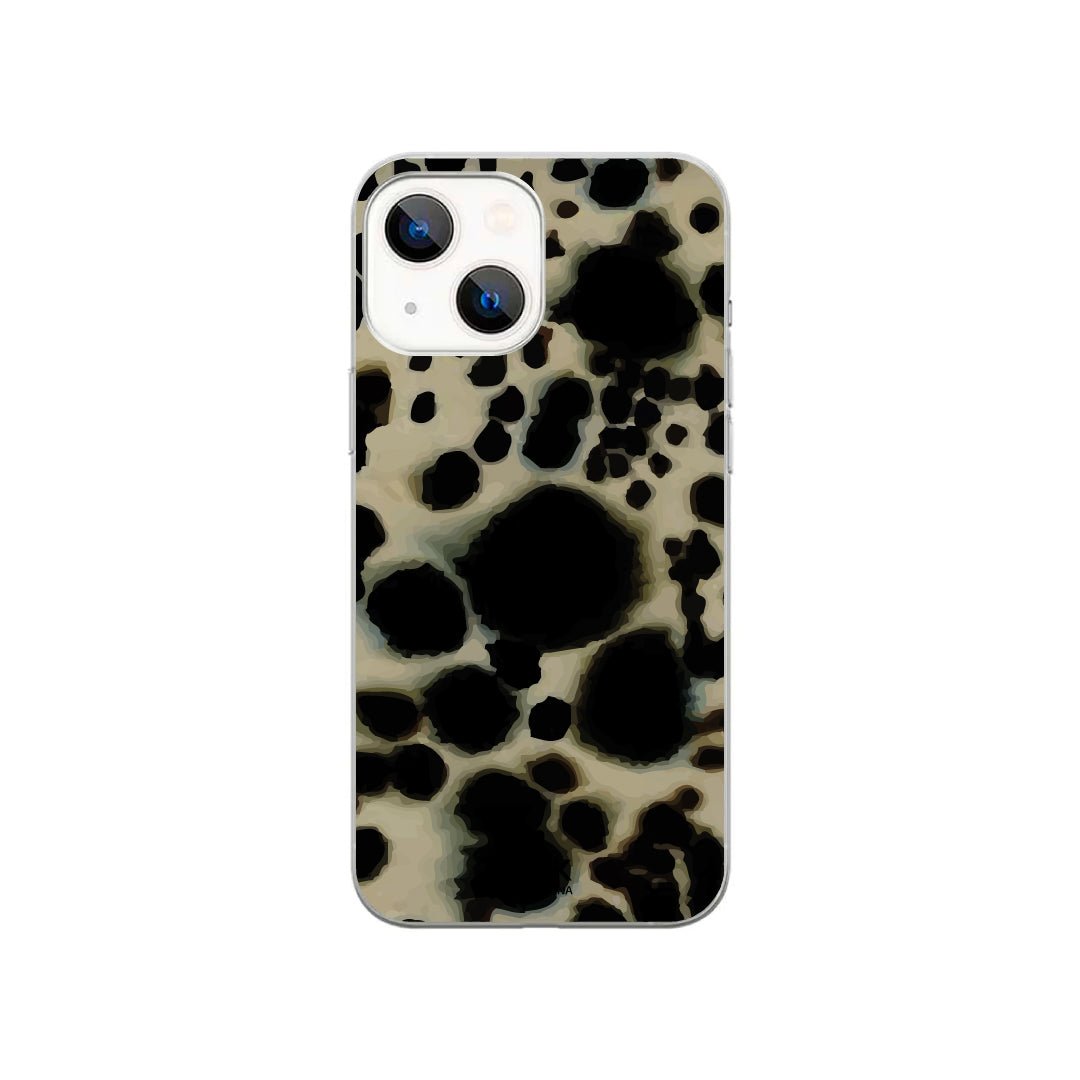 Transparent&nbsp;phone case with Marmol print.
