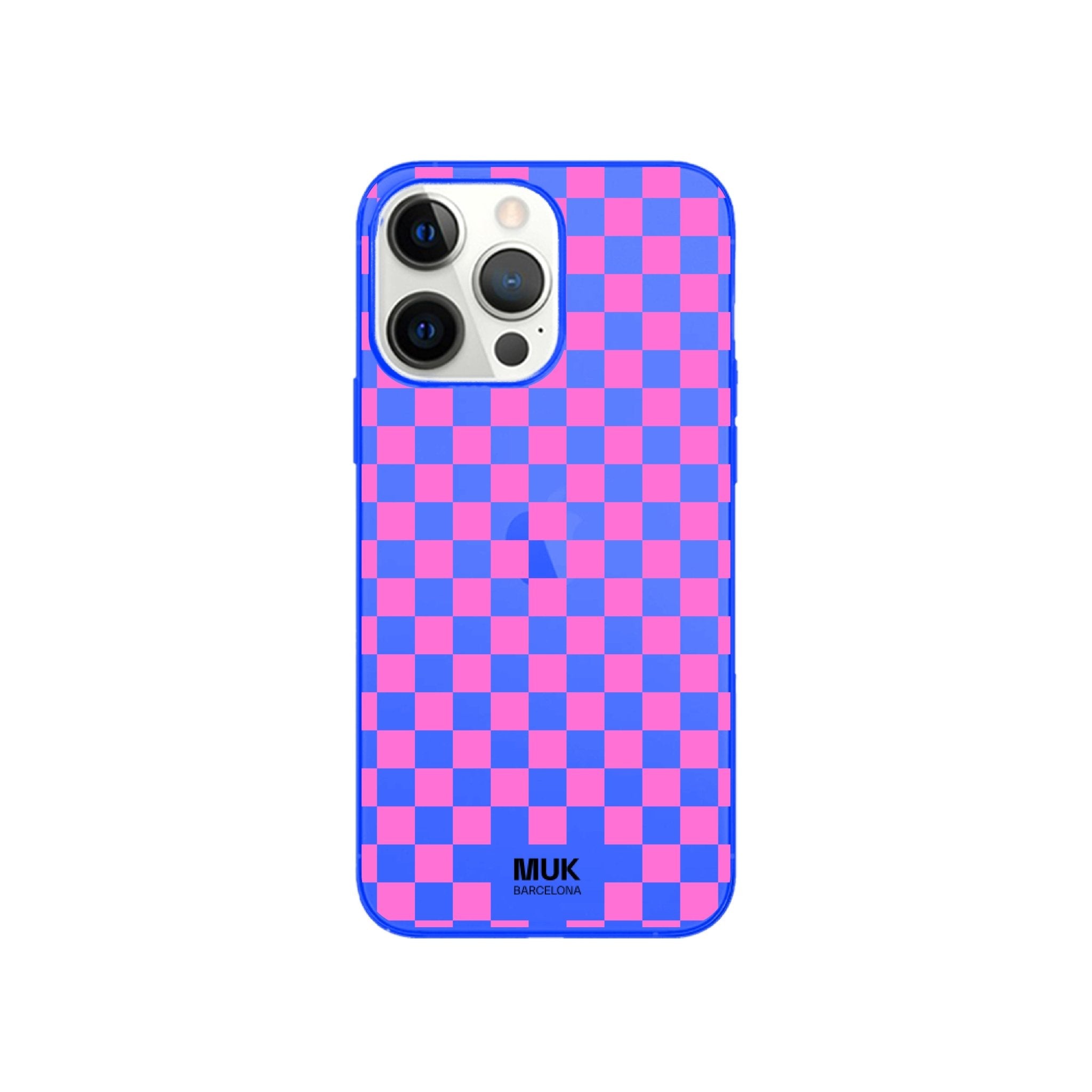 Funda de móvil color blue fluor con diseño de mosaico
