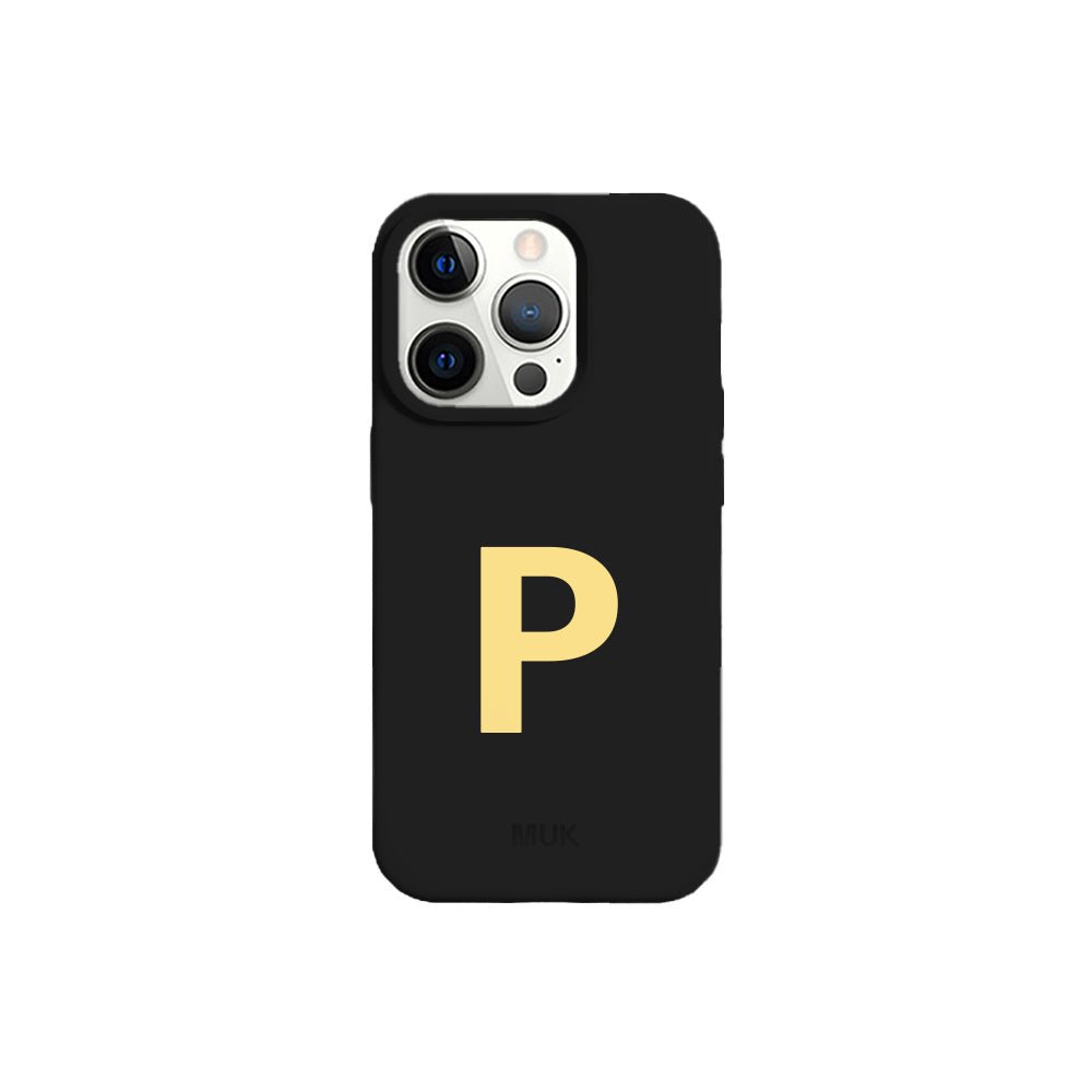 Black TPU mobile phone case with personalized name design
