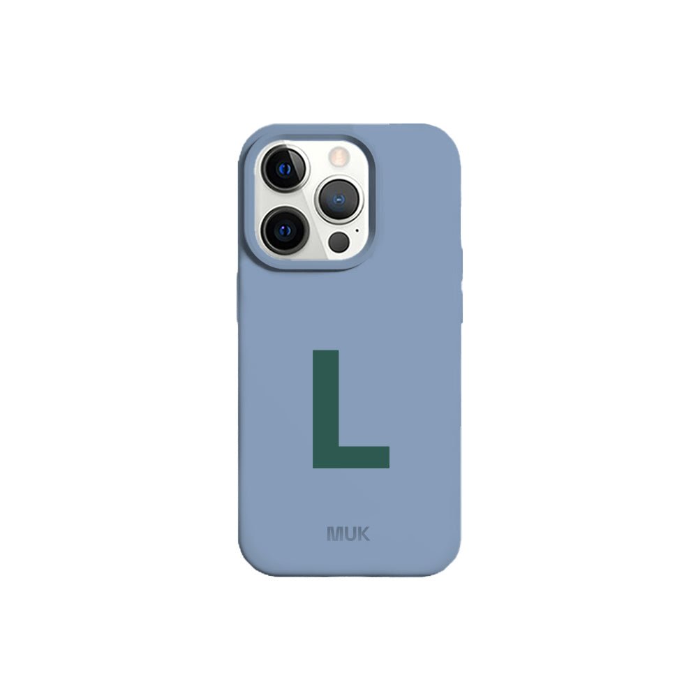 Blue TPU mobile phone case with personalized name design
