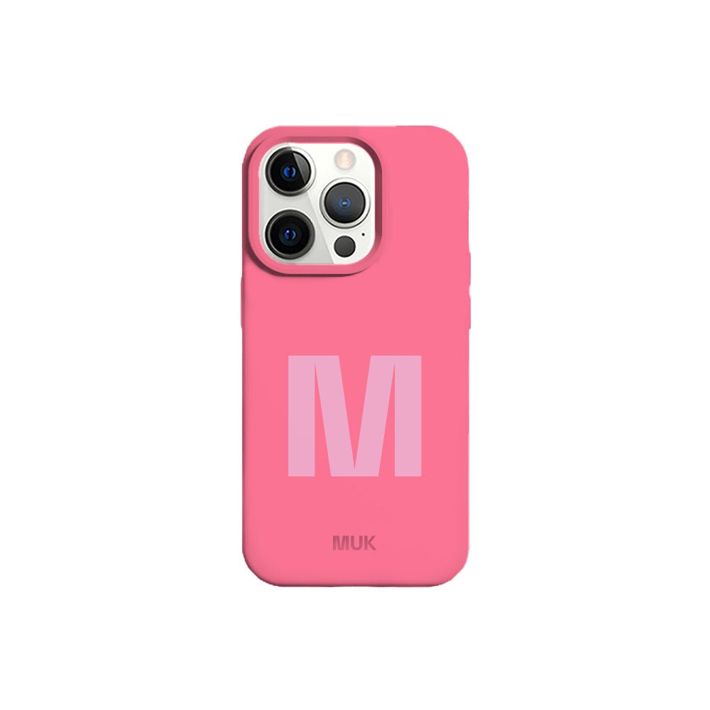 Pink TPU mobile phone case with personalized name design
