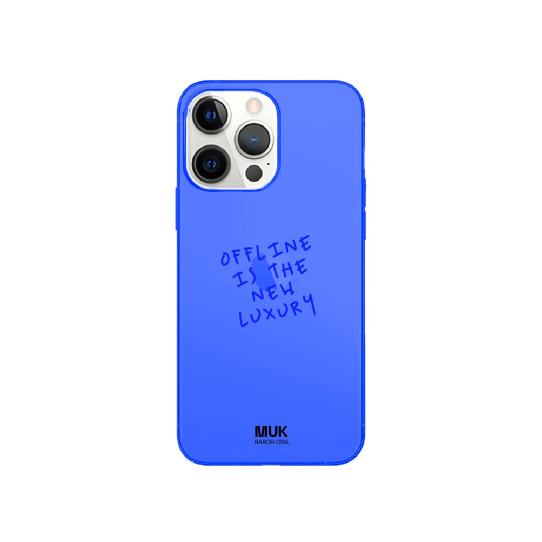 Funda de móvil color blue fluor con diseño Offline
