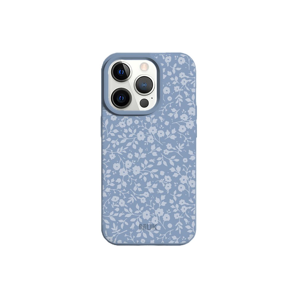 Blue TPU mobile phone case with flower pattern design
