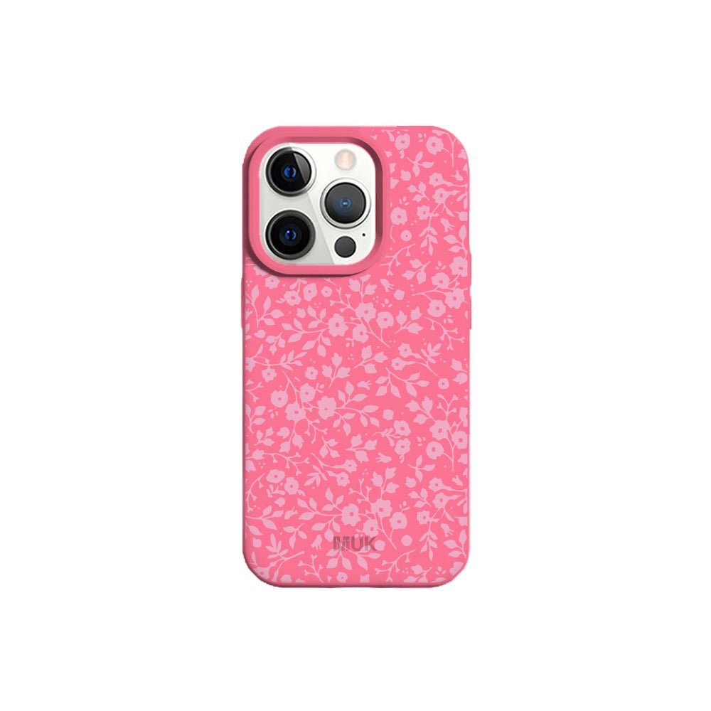 Pink TPU mobile phone case with flower pattern design
