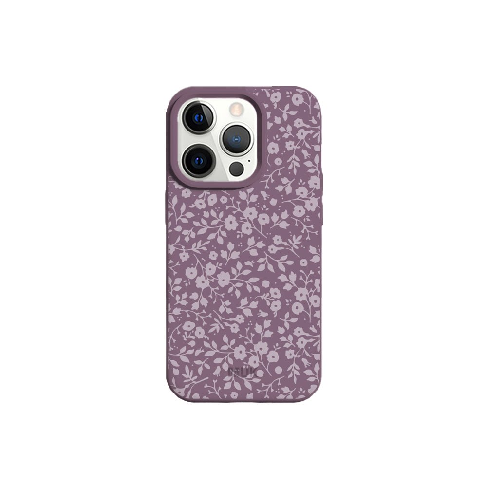 Funda de móvil TPU berenjena con diseño pattern flower
