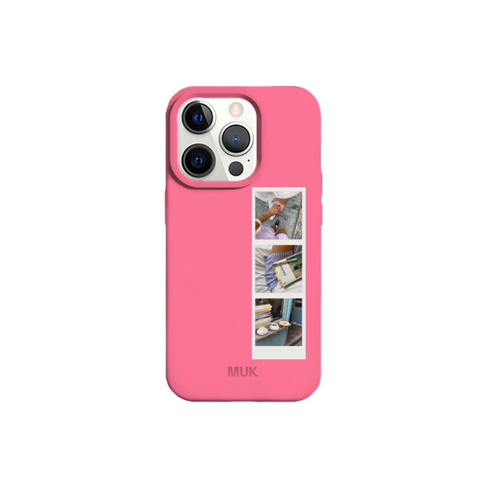 Funda de móvil TPU rosa con diseño de photomaton
