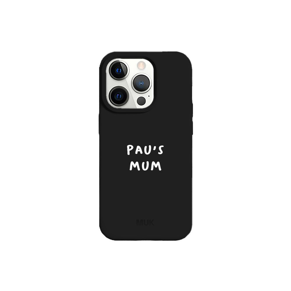 Black TPU mobile phone case with personalized name design
