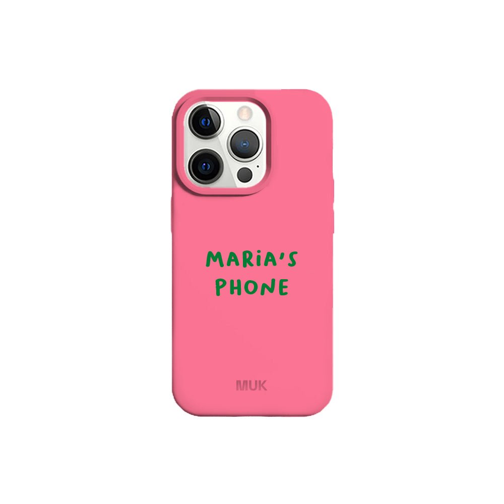 Pink TPU mobile phone case with personalized name design
