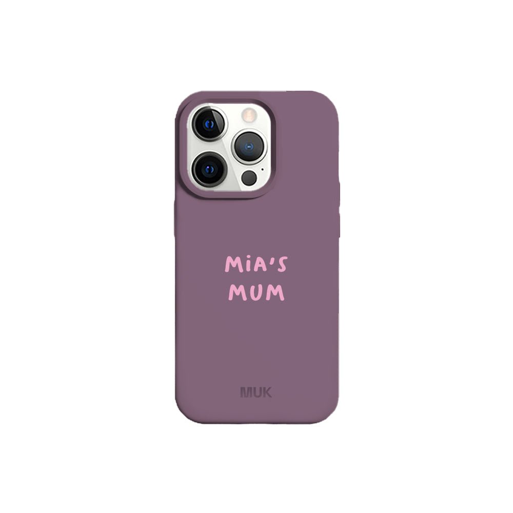 Eggplant TPU mobile phone case with personalized name design
