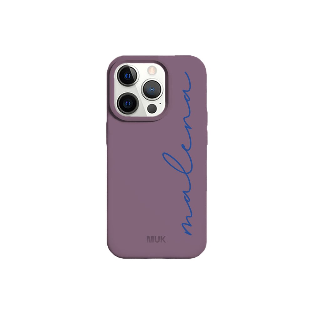 Eggplant TPU mobile phone case with personalized name design
