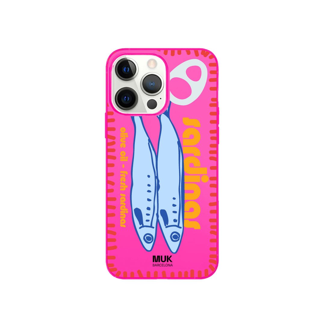 Funda de móvil color pink fluor con diseño Sardinas
