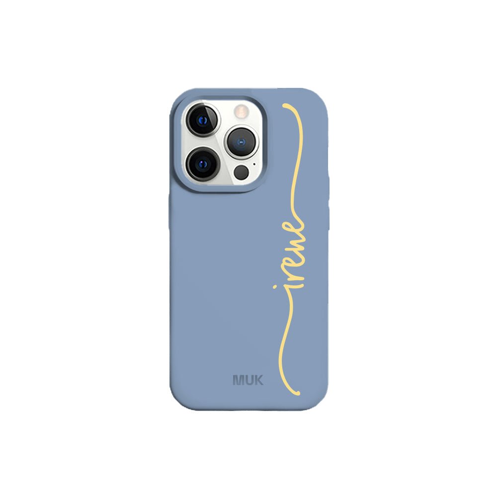 Funda de móvil TPU azul con diseño con nombre personalizado
