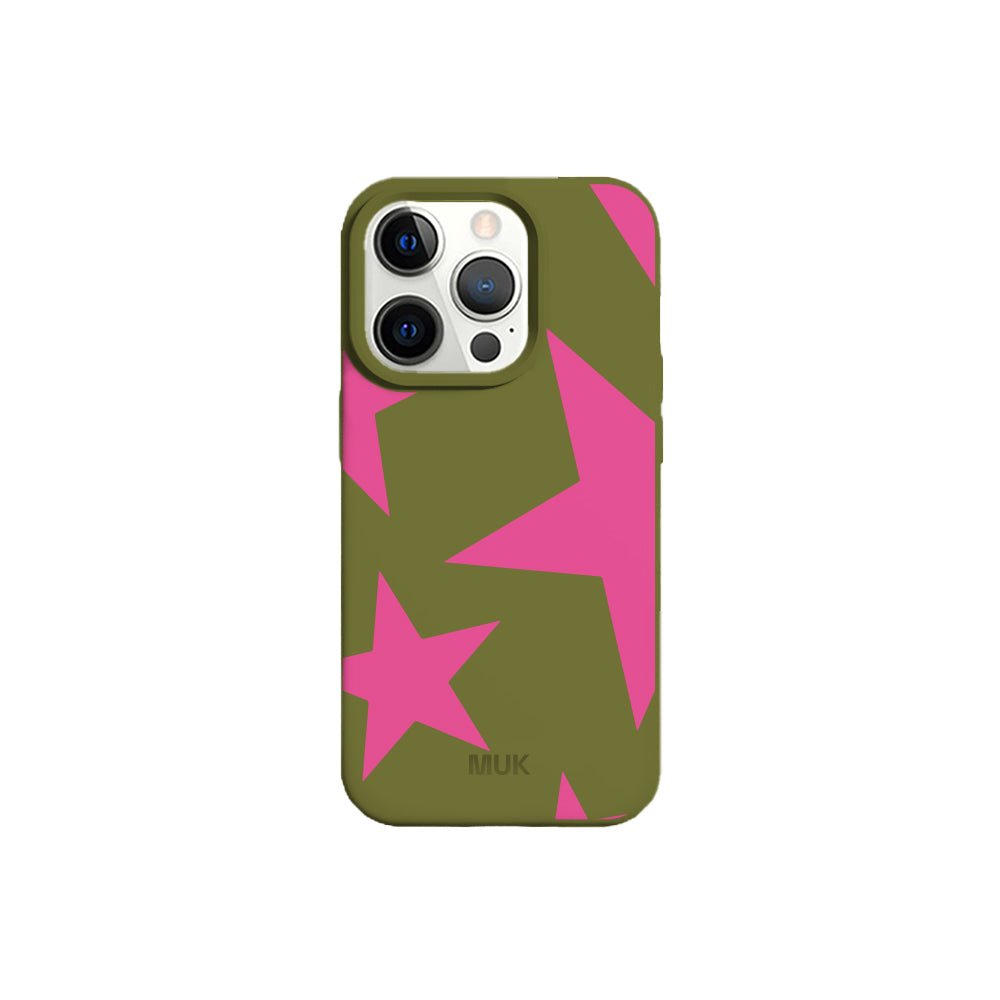 Green TPU mobile phone case with star design
