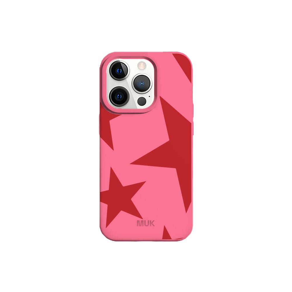 Pink TPU mobile phone case with star design
