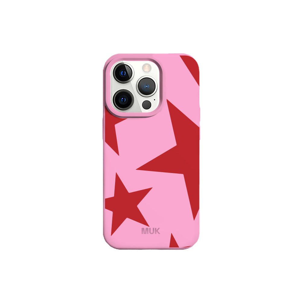 Funda de móvil TPU rosa con diseño de estrella
