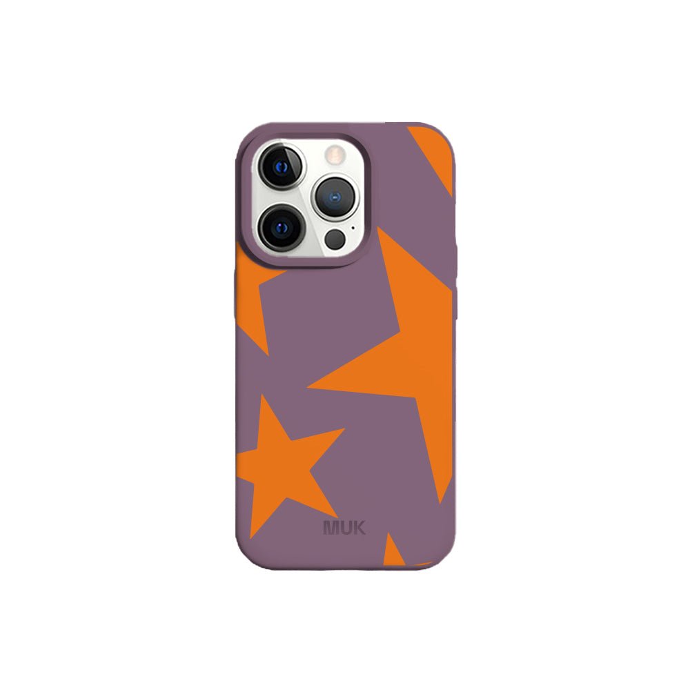 Funda de móvil TPU berenjena con diseño de estrellas
