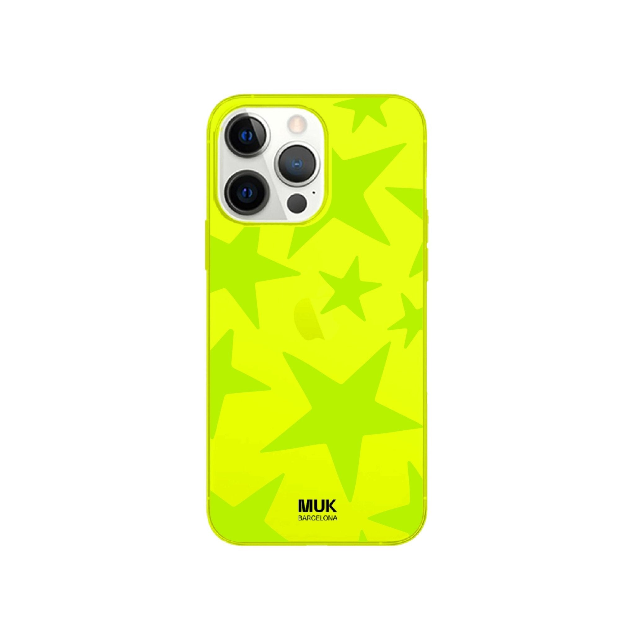 Funda de móvil color yellow fluor con diseño de estrellas 2.0
