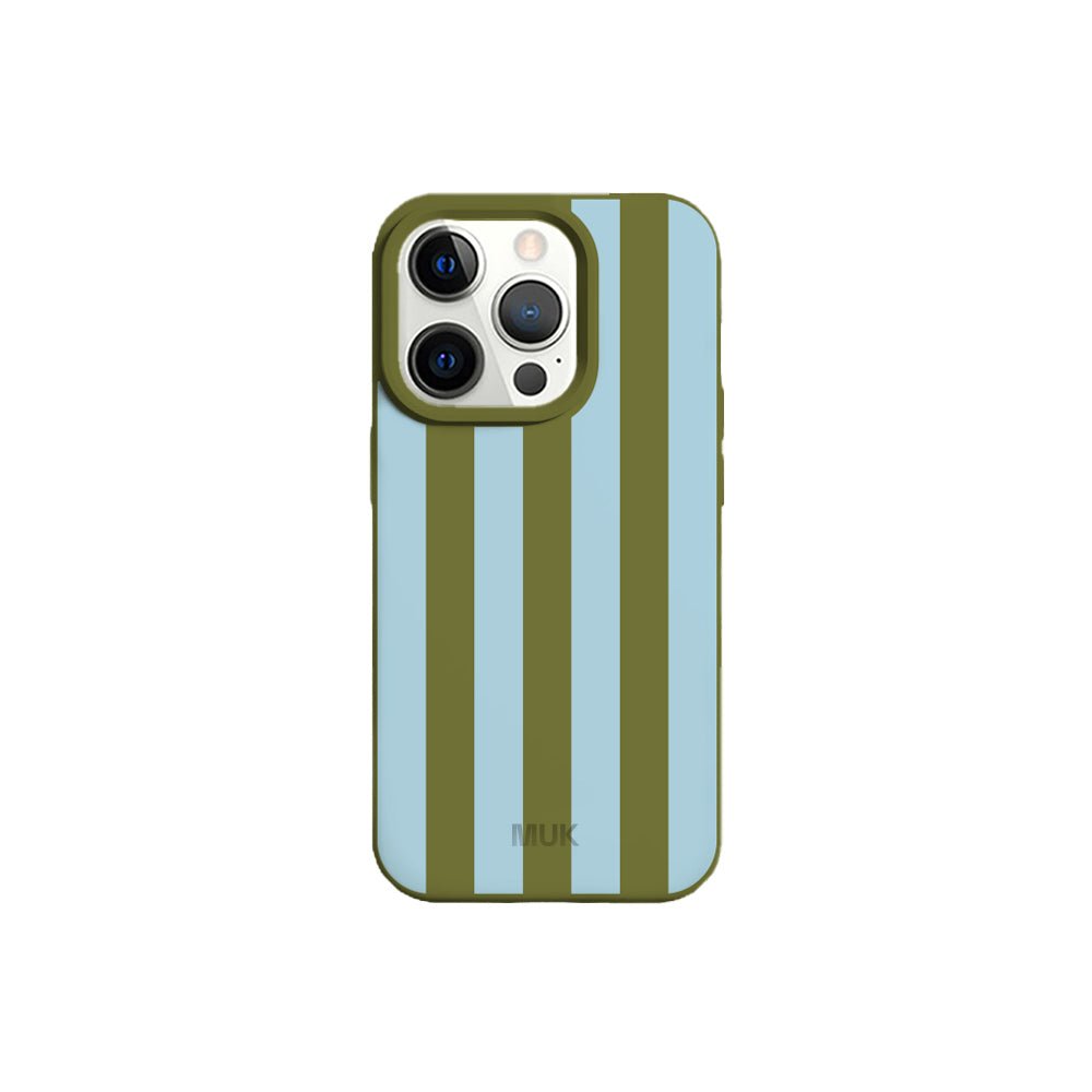 Green TPU mobile phone case with stripe design
