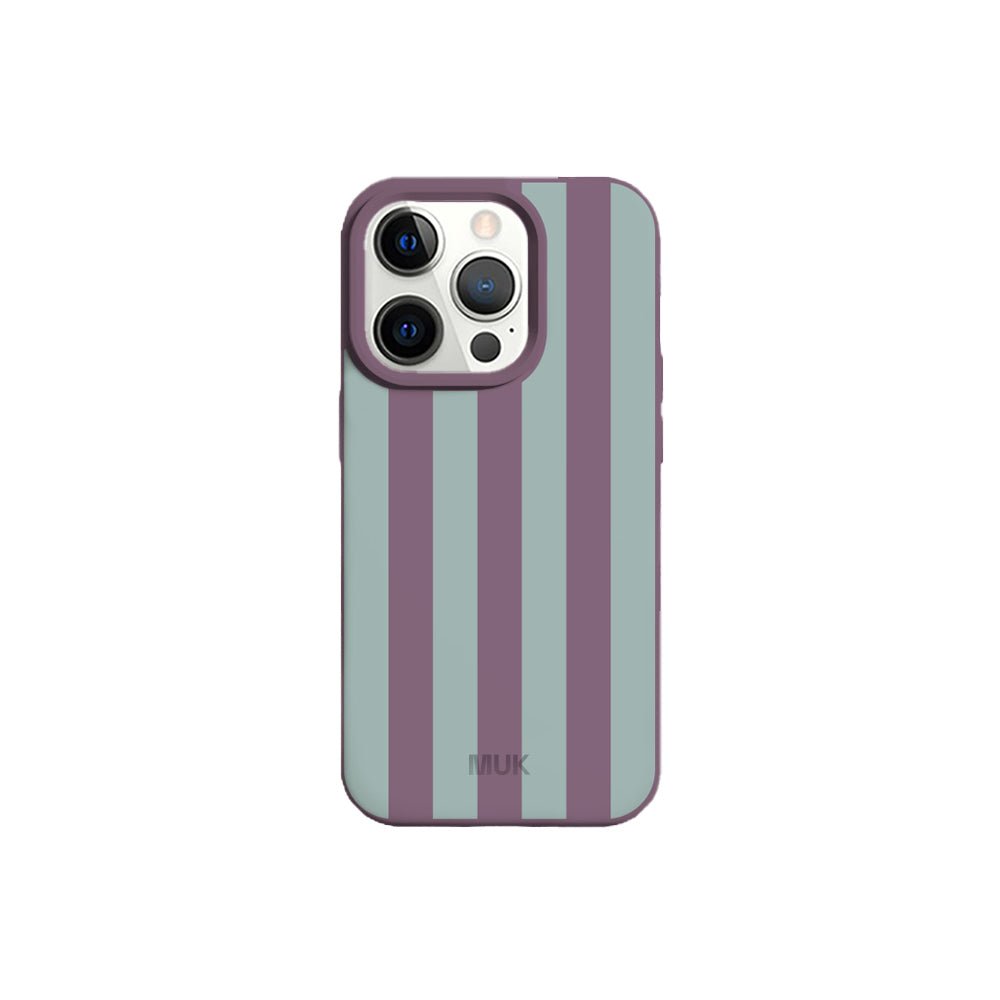 Eggplant TPU mobile case with striped design
