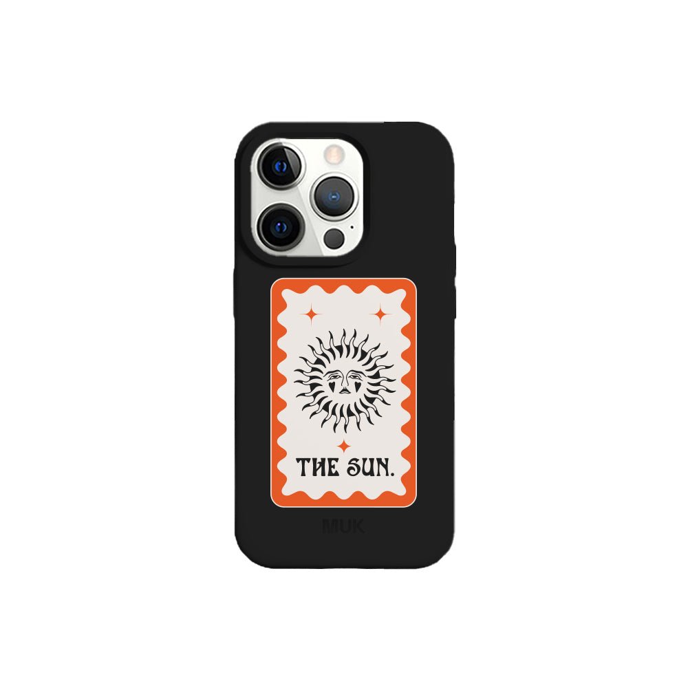 Funda de móvil TPU negra con diseño de la carta solar
