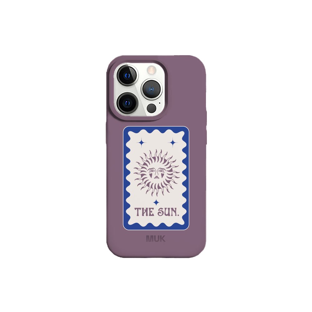 Funda de móvil TPU berenjena con diseño carta solar
