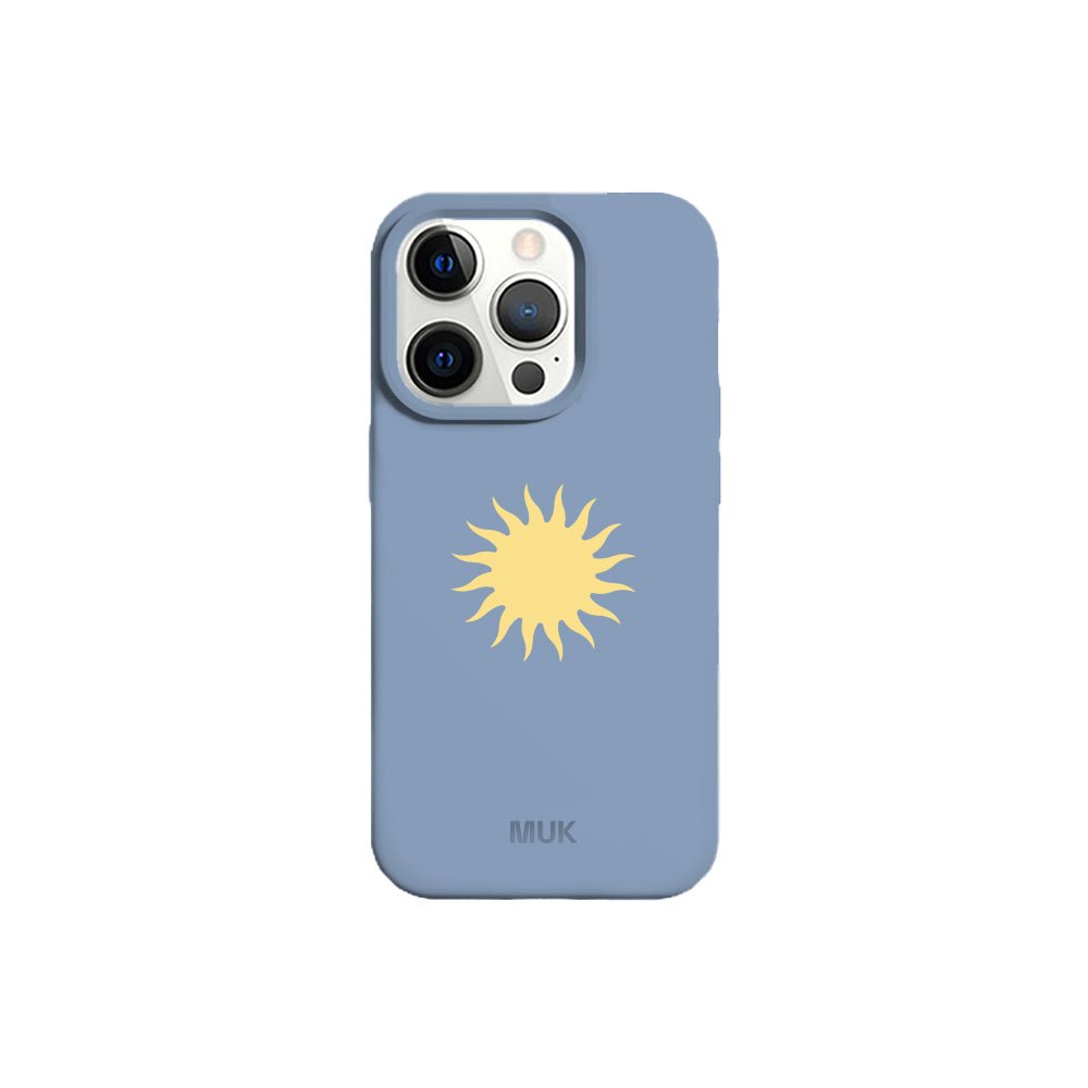 Blue TPU mobile case with sunny design
