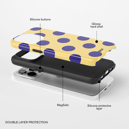 Funda de móvil Tough Magsafe - Big Dots Yellow Blue