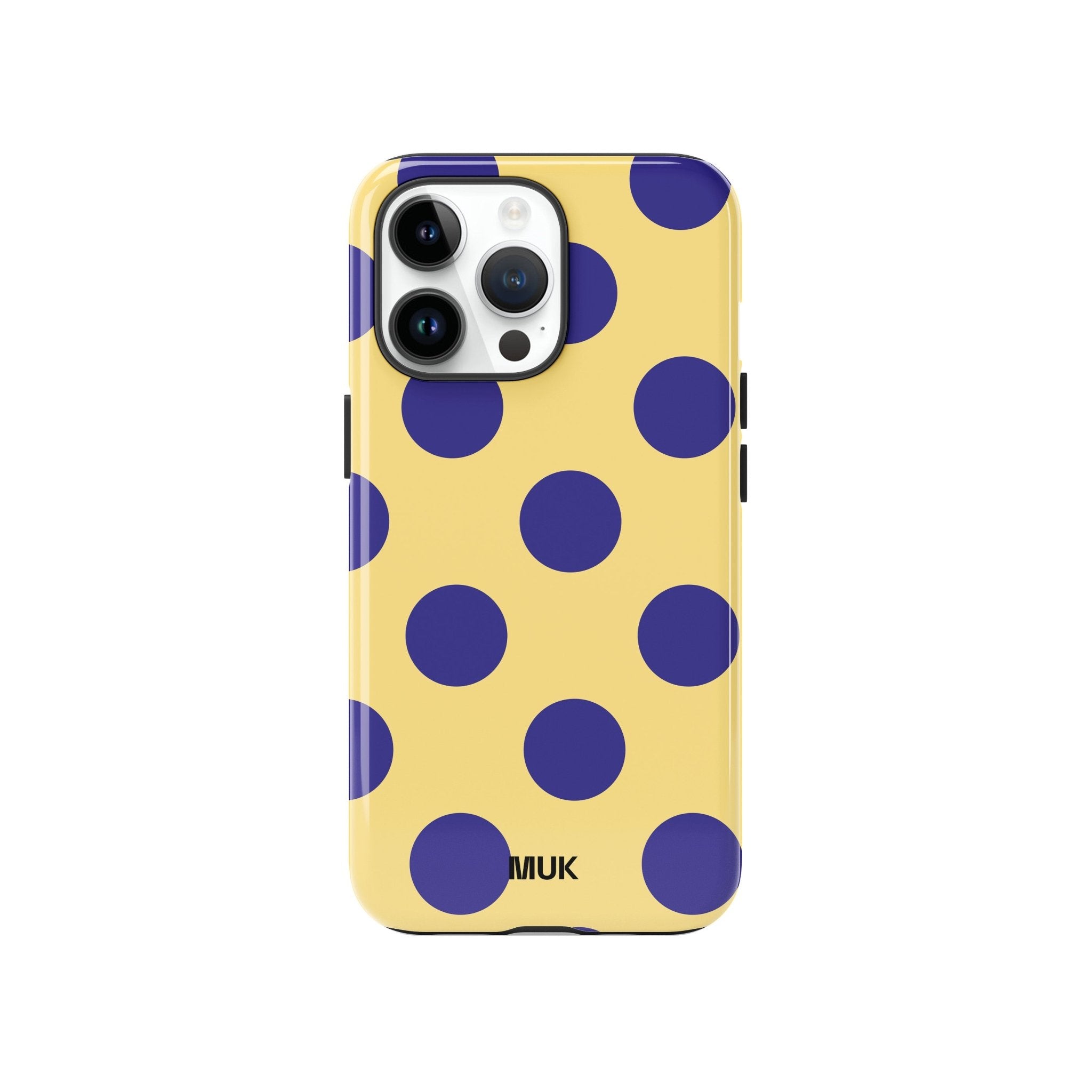 Funda de Móvil Sublimación de Doble Capa con MagSafe y Estampado de Topos en color amarillo y azul 
Protección, funcionalidad y estilo; esta funda de móvil ofrece una defensa integral sin renunciar al diseño. 
La funda cuenta con doble capa de protección:
Capa interior de silicona flexible que absorbe impactos y se adapta perfectamente al contorno del móvil, integrando un imán compatible con MagSafe ( a partir del iPhone 12) que permite una carga inalámbrica rápida y segura, sin necesidad de retirar la funda.
Capa exterior rígida de policarbonato, diseñada para ofrecer resistencia adicional frente a caídas, arañazos y el desgaste diario.
Gracias a su diseño ergonómico, la funda se adapta cómodamente a tu mano y permite un acceso fácil a todos los botones y puertos. Es la combinación ideal entre seguridad, funcionalidad y diseño original.
