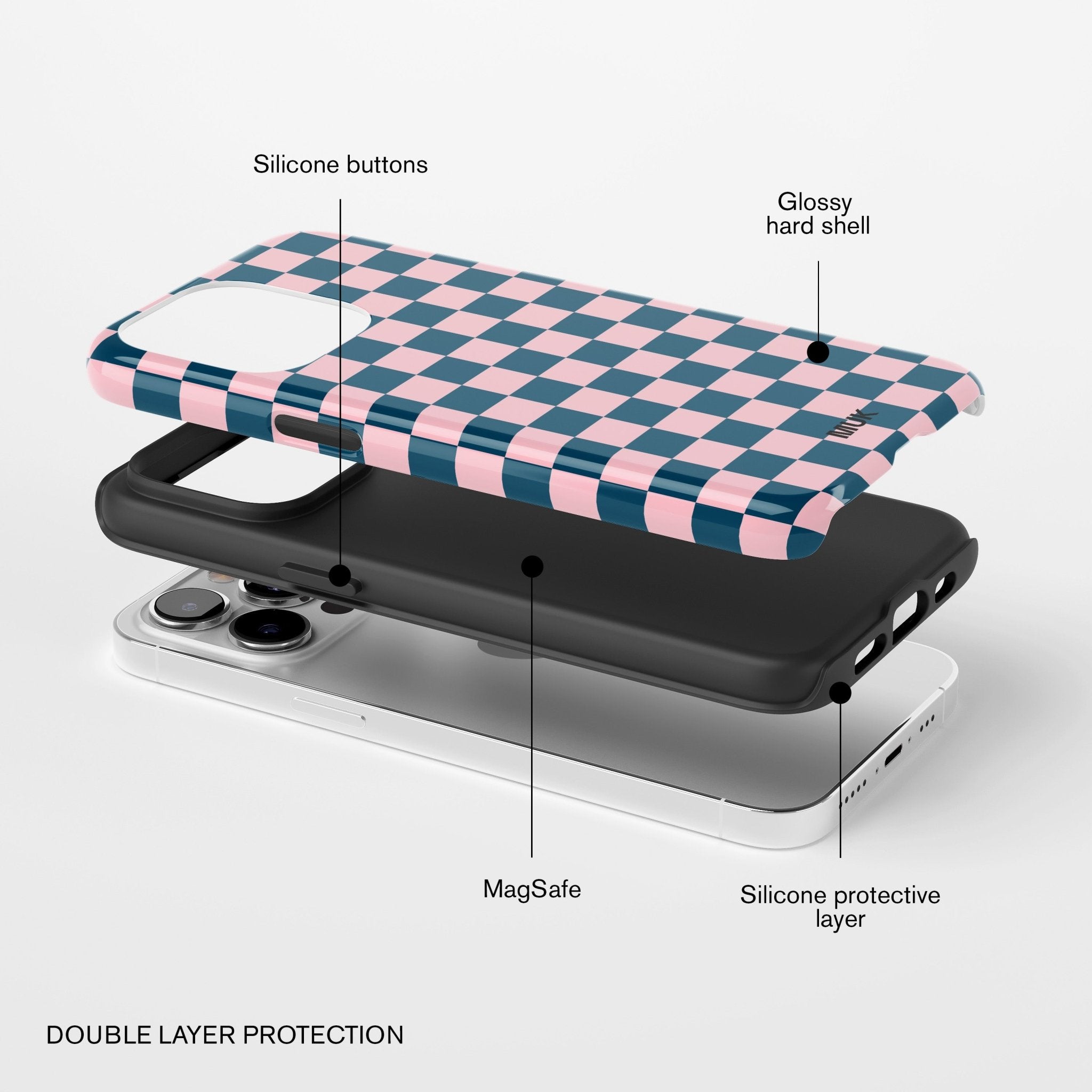 Funda de móvil Tough Magsafe - Chess Pink Blue