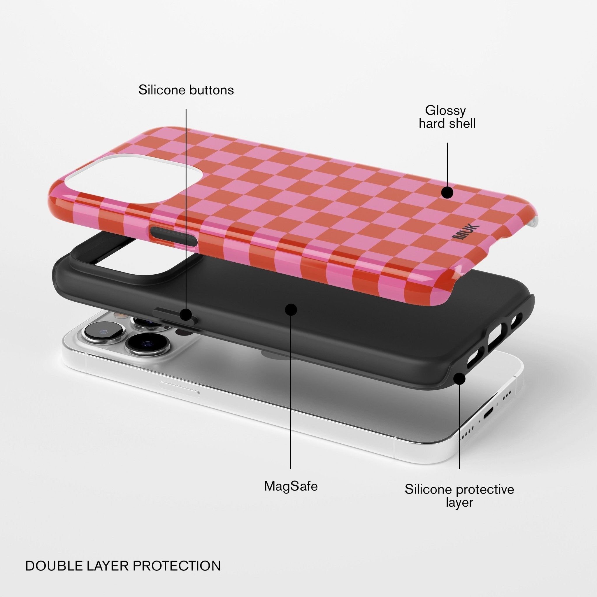 Funda de móvil Tough Magsafe - Chess Pink Red