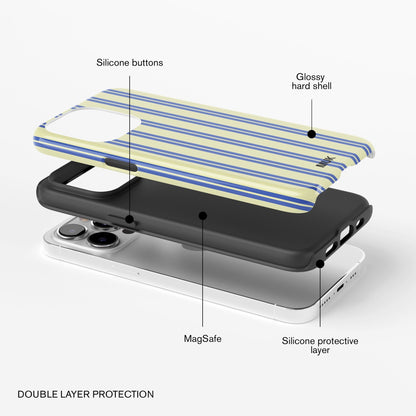 Funda de móvil Tough Magsafe - Double Stripes Blue Yellow