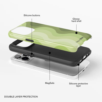 Funda de móvil Tough Magsafe - Green Gradient Waves - Hey x Muk